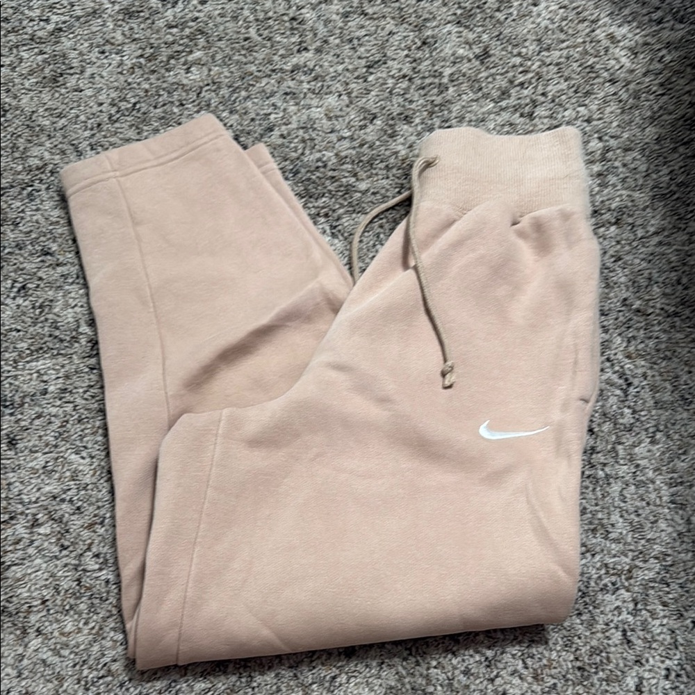 Nike Light Brown Joggers with White Logo